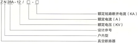 ZN28-12真空斷路器型號(hào)含義說明